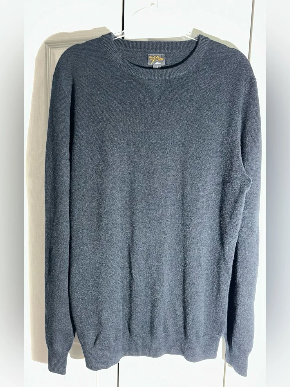 NEW J Crew Sweater Mens Large Black 100% Cashmere Crewneck Pullover Sweater AA22